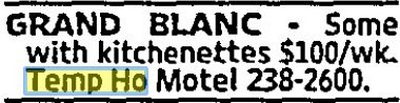 Temp Ho Motel - 2005 Ad